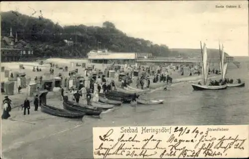 Ak Ostseebad Heringsdorf auf Usedom, Strandleben