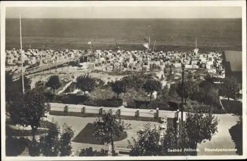 Ak Ostseebad Ahlbeck auf Usedom, Strandpanorama