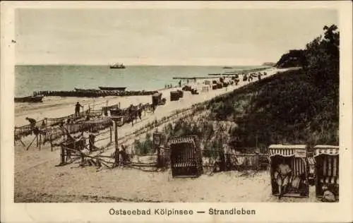 Ak Ostseebad Kölpinsee auf Usedom, Strandleben