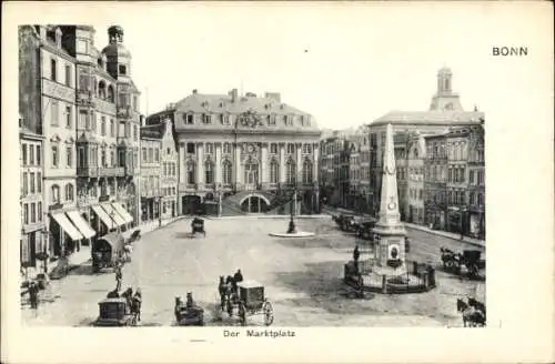 Ak Bonn am Rhein, Marktplatz, Obelisk errichtet 1777