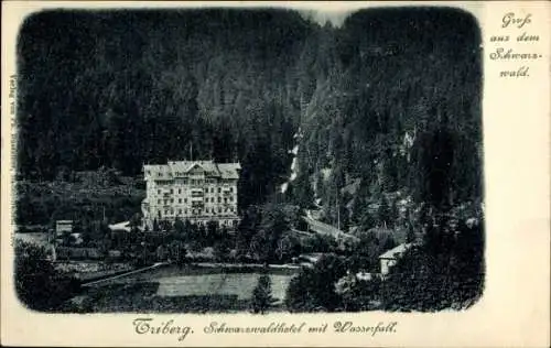 Ak Triberg im Schwarzwald, Schwarzwaldhotel, Wasserfall