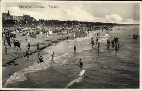 Ak Ostseebad Zinnowitz auf Usedom, Freibad