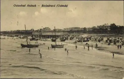 Ak Ostseebad Ahlbeck auf Usedom, Badestrand