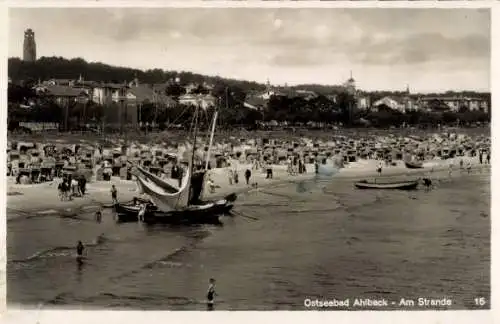 Ak Ostseebad Ahlbeck Usedom, Strand, Segelboot