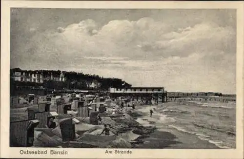 Ak Ostseebad Bansin auf Usedom, Am Strand