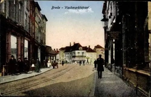 Ak Breda Nordbrabant Niederlande, Vischmarktstraat