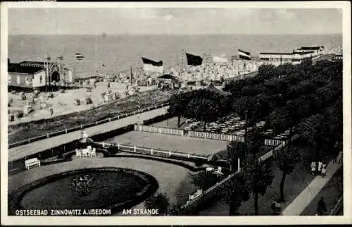 Ak Ostseebad Zinnowitz auf Usedom, Am Strand