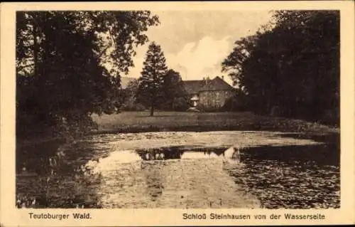 Ak Steinhausen Büren in Westfalen, Schloss Steinhausen von der Wasserseite