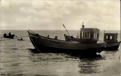 Ak Ostseebad Ückeritz auf Usedom, Fischerboot