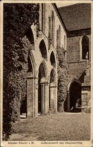 Ak Chorin in der Mark, Kloster Chorin, Außenansicht des Hauptschiffes