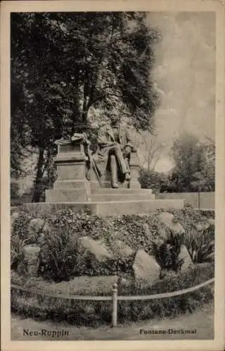 Ak Neuruppin in Brandenburg, Fontane-Denkmal