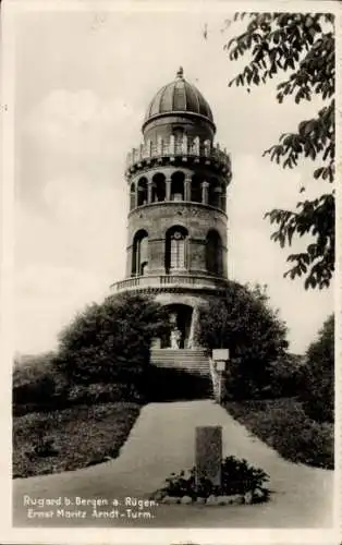 Ak Bergen Rügen, Ernst Moritz Arndt Turm auf dem Rugard