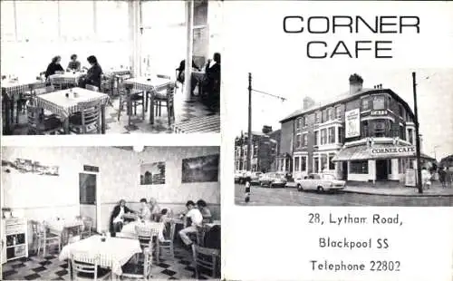 Ak Blackpool Lancashire England, Corner Café, Innenansichten