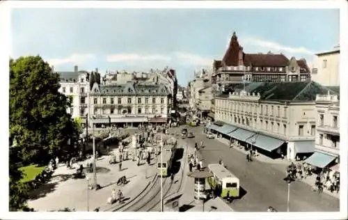 Ak Malmö Schweden, Gustaf Adolfs Torg, Straßenbahn