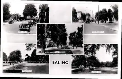 Ak Ealing London England, High Street, New Broadway, the Common, Haven Green