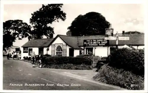 Ak Gretna Green Schottland, Famous Blacksmith Shop, Schmiede