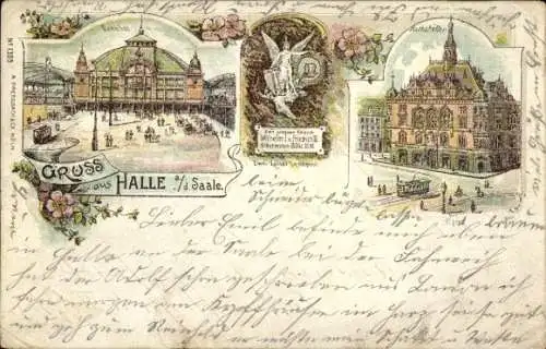 Litho Halle an der Saale, Bahnhof, Ratskeller