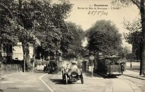 Ak Suresnes Hauts de Seine, Mont Valérien,  Eingang zum Bois de Boulogne.