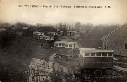 Ak Suresnes Hauts de Seine, Fort du Mont-Valérien, Taubenwagen