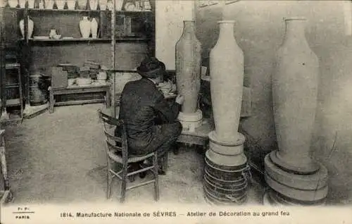 Ak Manufacture Nationale de Sèvres, Atelier de Decoration au grand feu