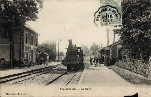 Ak Chamarande Essonne, Bahnhof, Gleisansicht, Eisenbahn