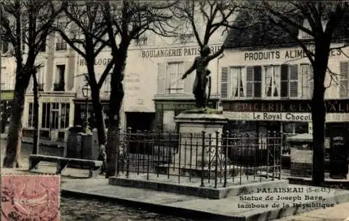 Ak Palaiseau Essonne, Statue von Joseph Bara