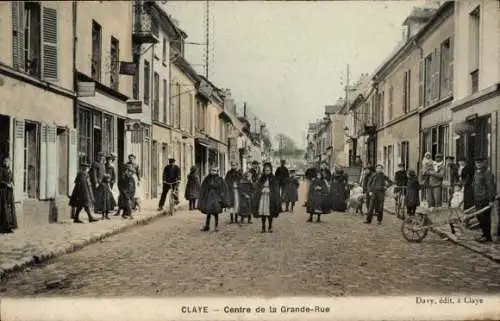 CPA Claye Seine et Marne, Centre de la Grande Rue