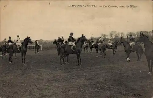 CPA Maisons Laffitte Yvelines, Les Courses, avant le Depart