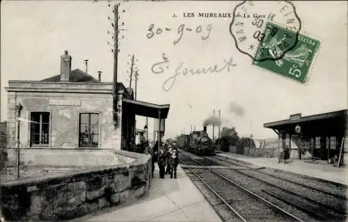 Ak Les Mureaux Yvelines, Bahnhof  30. September 1909