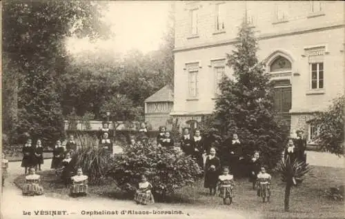 Ak Le Vésinet Yvelines, Asile National, Waisenhaus von Elsass-Lothringen, Straßenansicht mit e...