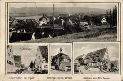 Ak Enderndorf am See Spalt in Mittelfranken, Hauptstraße, Schule, Gasthaus