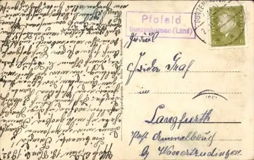 Ak Pfofeld in Mittelfranken, Pfarrhaus, Schule, Gasthaus Stern, Gasthaus Goppelt
