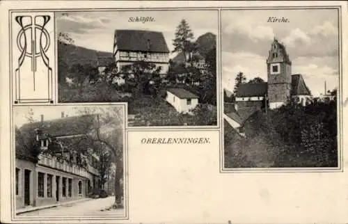Ak Oberlenningen Lenningen in Württemberg, Schlössle, Kirche