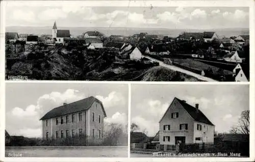 Ak Hepberg in Oberbayern, Gesamtansicht, Schule, Bäckerei Gemischtwaren von Hans Mang