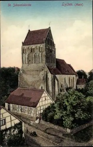 Ak Lychen in der Uckermark, St. Johanniskirche