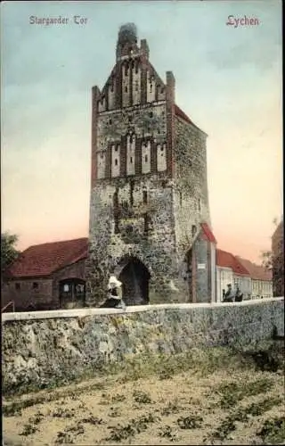 Ak Lychen in der Uckermark, Stargarder Tor, Mauer