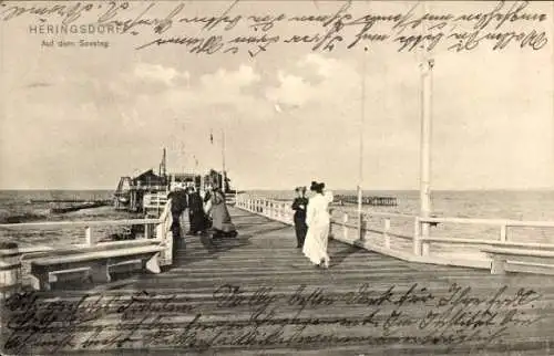 Ak Ostseebad Heringsdorf auf Usedom, Seesteg