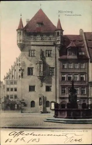 Ak Nürnberg in Mittelfranken, Nassauerhaus, Brunnen