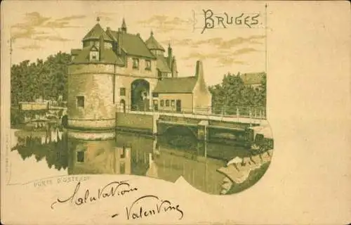 Litho Brügge Brügge Flandern Westflandern, Ostende-Tor