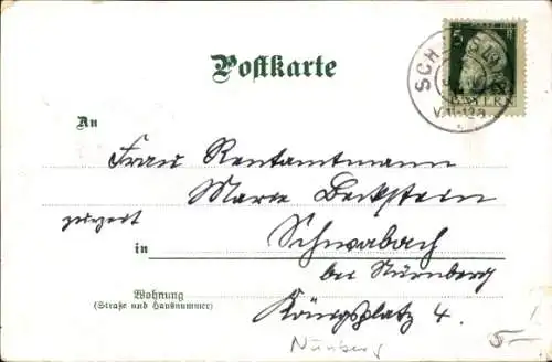 Litho Nürnberg in Mittelfranken Bayern, Das letzte Schönbartlaufen