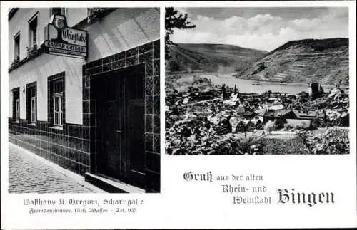 Ak Bingen am Rhein, Gasthof, Scharngasse, Inh. Gregori, Ort