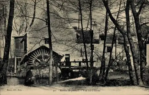 Ak Moulin de Jarcy Essonne, Vue sur l'Yerres