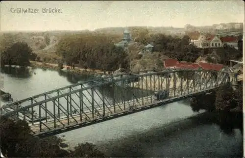 Ak Kröllwitz Cröllwitz Halle an der Saale, Cröllwitzer Brücke