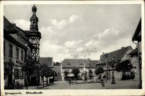 Ak Harzgerode am Harz, Marktplatz