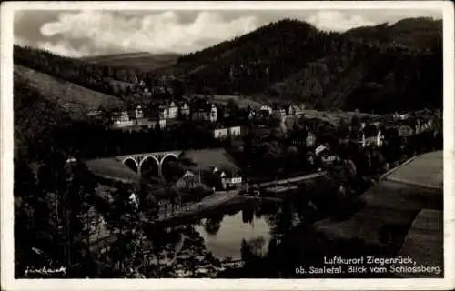 Ak Ziegenrück an der Saale Thüringen, Blick vom Schlossberg