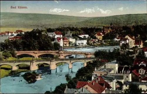 Ak Bad Kösen Naumburg an der Saale, Teilansicht vom Ort, Brücken