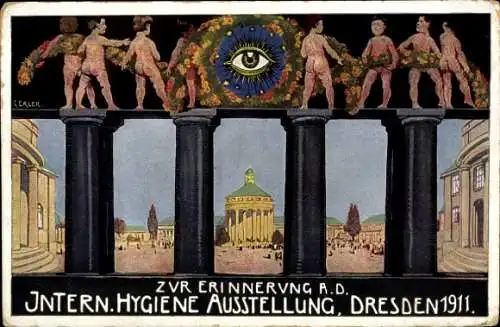 Künstler Ak Gerler, Dresden, Internationale Hygieneausstellung 1911