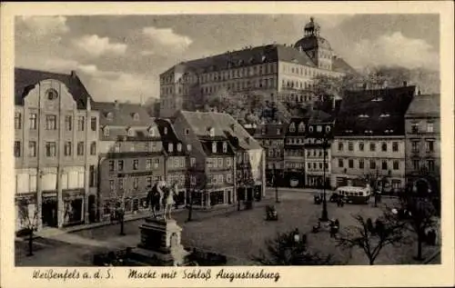 Ak Weißenfels an der Saale, Markt mit Schloss Augustusburg