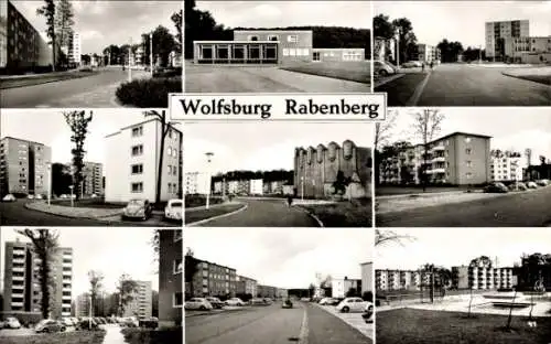 Ak Rabenberg Wolfsburg in Niedersachsen, Teilansichten, Straßenpartien, Wohnhäuser