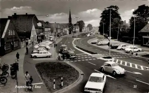 Ak Papenburg im Emsland, Ortspartie, Straße, Verkehr